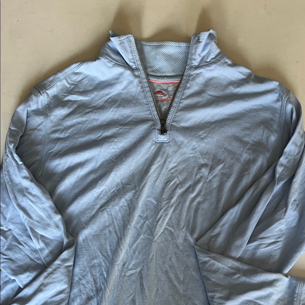 Tommy Bahama Sky Blue Quarter-Zip Pullover